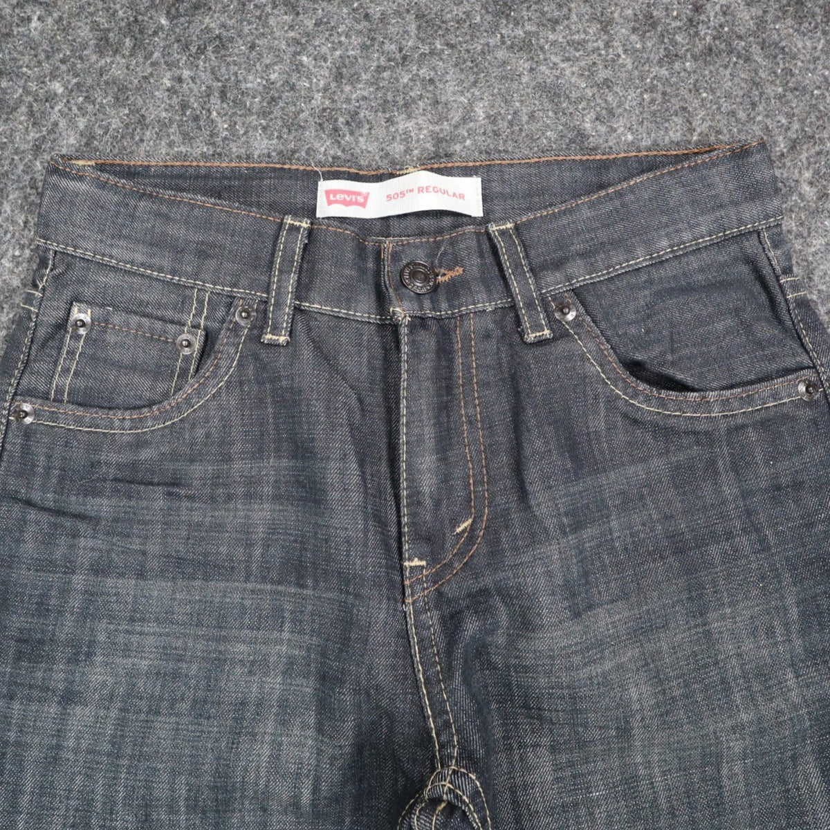 Levi's 505 Regular Jeans Boys Size 12 Reg W26 L27 Dark Wash Indigo Denim - take2supply