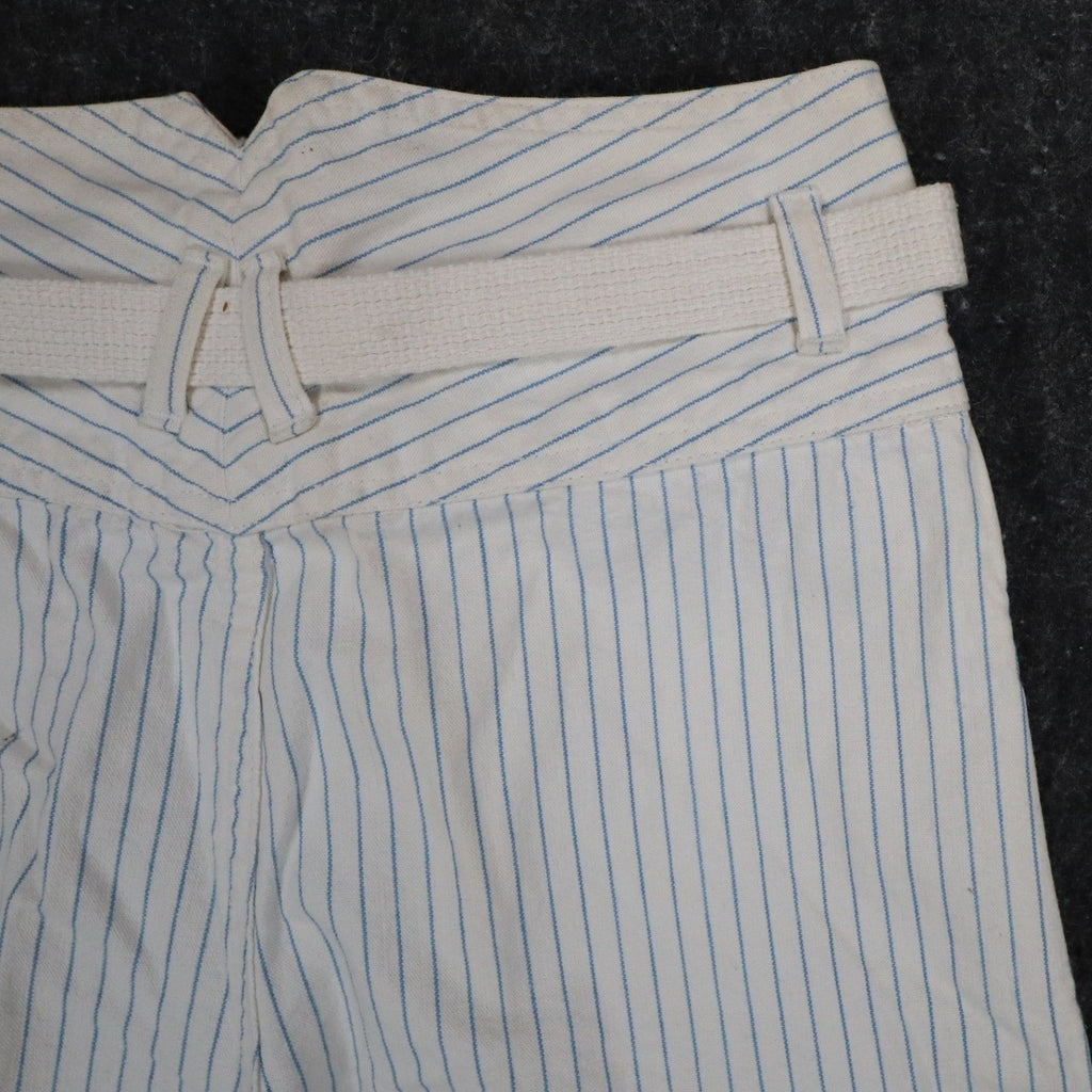 Lee Melbourne Skort Girls 12 Vintage 90s White Blue Stripe Cotton Loose Fit NWT - take2supply