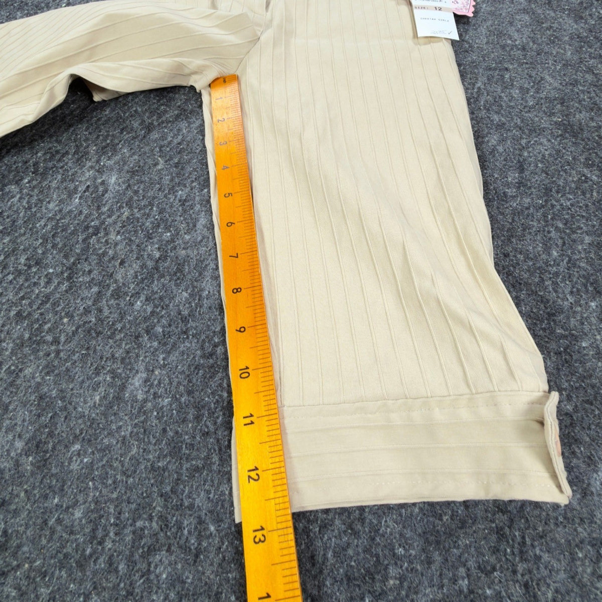 My Michelle Y2K Capri Pants Girls 12 Beige Striped NWT Deadstock Khaki C664 - take2supply