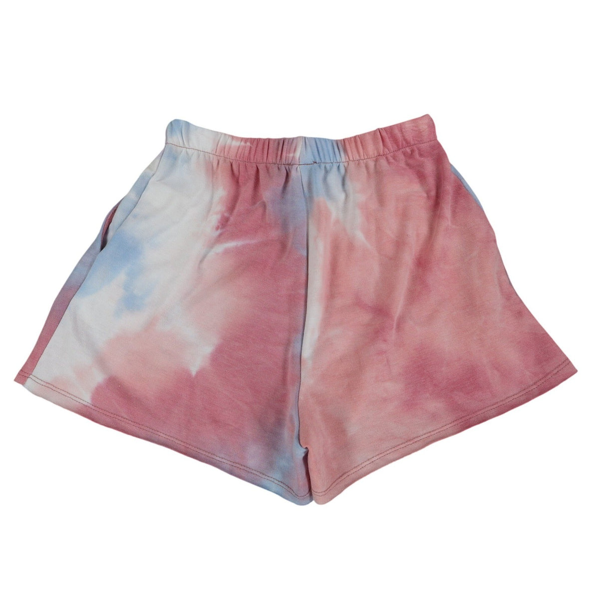 Hem & Thread Shorts Womens Small Pink Blue Tie Dye Elastic Waist Lounge 30197 - take2supply