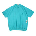 CC Sport Polo Shirt Mens 2XLT Vintage 90s Teal Cotton Blend Banded Bottom NWT - take2supply