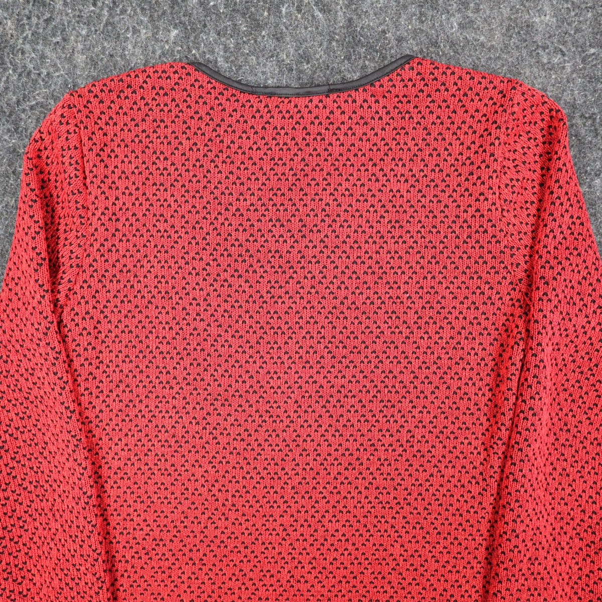 Dusak Designs Tunic Sweater Womens S Red Black Textured Knit Layered Hem Canada - take2supply