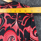 A. Byer Top Womens Small Y2K Red Black Swirl Metallic Knot Front 2-in-1 Layered - take2supply