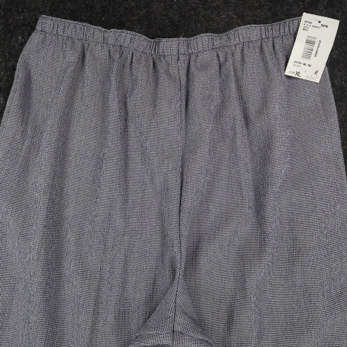 Southern Lady Pants Womens XL Navy Blue White Houndstooth Elastic Waist New - take2supply