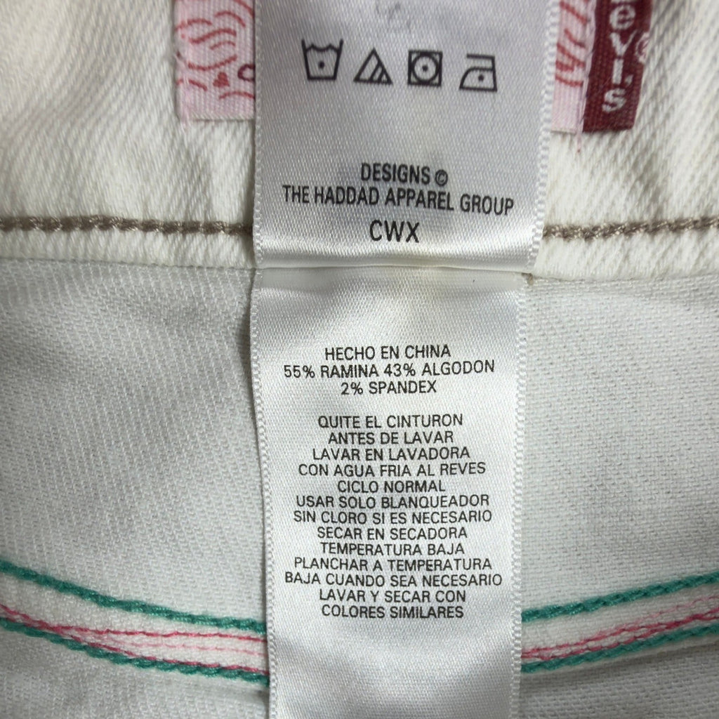 Levi's Y2K Bermuda Shorts Girls 12 White Denim NWT Deadstock - take2supply