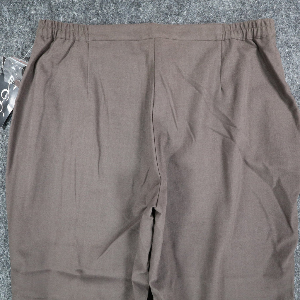 Zoe Pants Womens 16 Taupe Brown Grommet Straight Leg Canada NWT NOS - take2supply