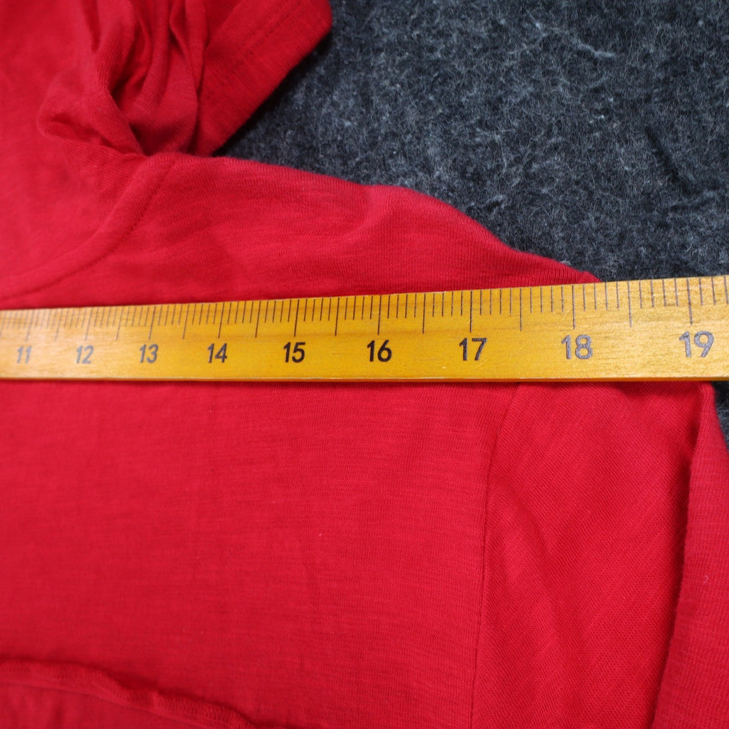 Erin London Womens L Red Cotton Hooded Tunic Top 3/4 Sleeve NWT - take2supply