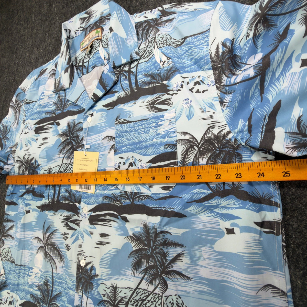 Beyond Paradise Hawaiian Shirt Mens XL Blue Tropical Palm Tree Cotton Blend NWT - take2supply