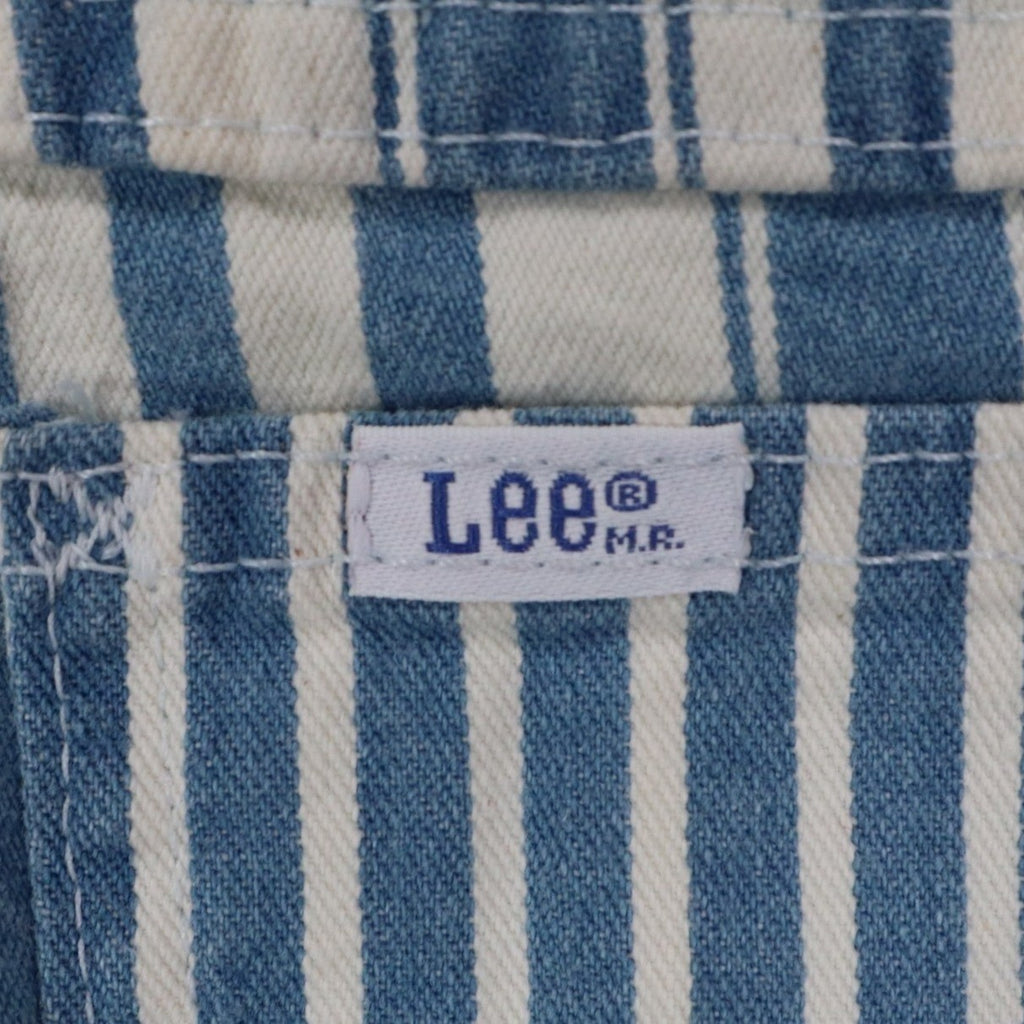 Lee Striped Shorts Girls 14 Slim Vintage 90s Blue White Cotton Loose Fit NWT - take2supply