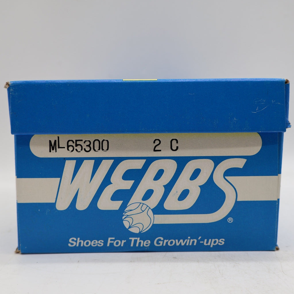 Webbs Boat Shoes Kids Size 2 C Vintage 80s Navy Leather Made in USA Deadstock - take2supply