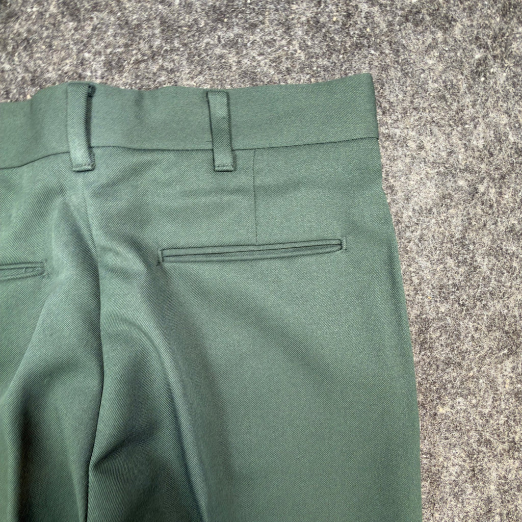 Maverick 70s Vintage Flare Trousers Mens 30x32 Green Polyester NWT Deadstock - take2supply
