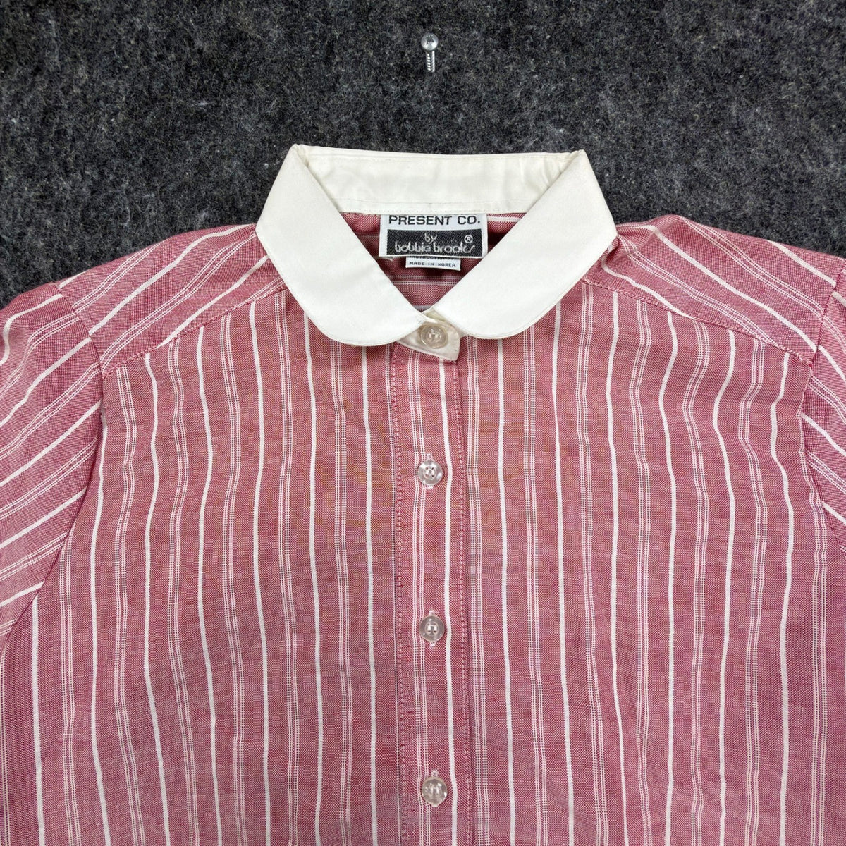 Bobbie Brooks Vintage 80s Striped Shirt Women 7/8 Red White NWT Deadstock - take2supply