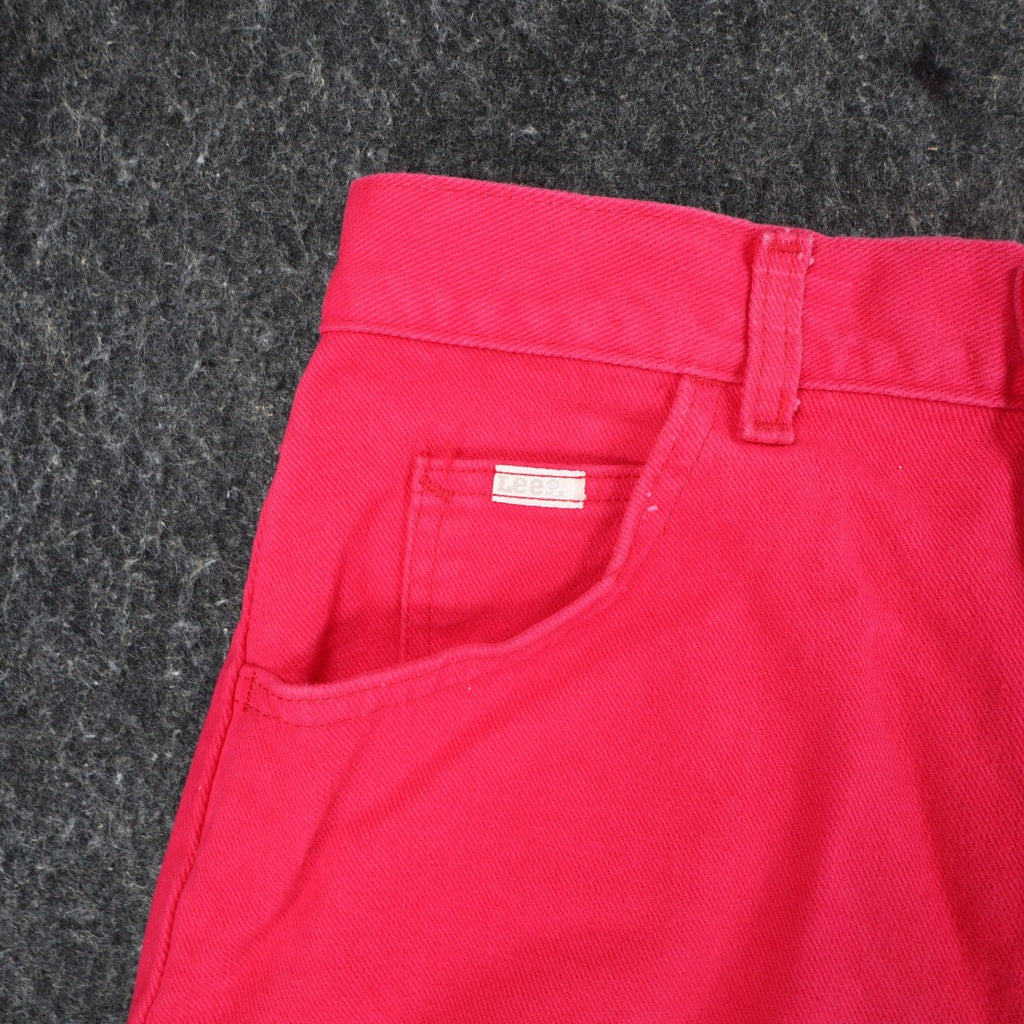 Lee Relaxed Fit Shorts Womens 12 Vintage 90s Poppy Red Cotton Made in USA NWT - take2supply
