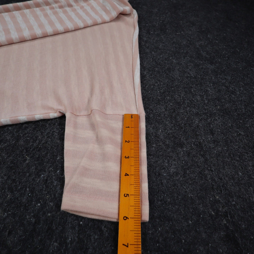 Hem & Thread Top Womens M/L Pink White Striped Oversized Knit Dolman Sleeve Tee - take2supply
