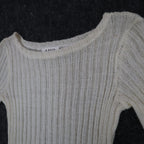 A. Byer Sweater Womens Medium Vintage 90s Cream Mohair Ribbed Open Knit Top - take2supply