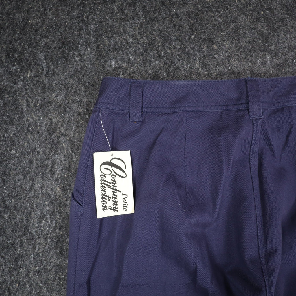 Company Collection Trousers Womens 12 Vintage Chic Navy Cotton Straight Leg C992 - take2supply