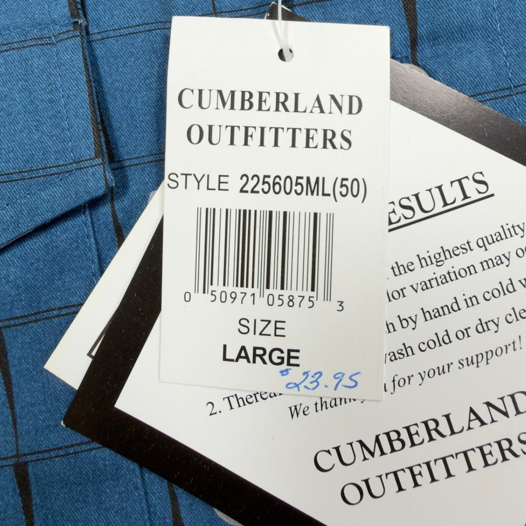 Cumberland Outfitters Y2K Western Shirt Mens L Blue Cotton Horseshoe NWT C455 - take2supply