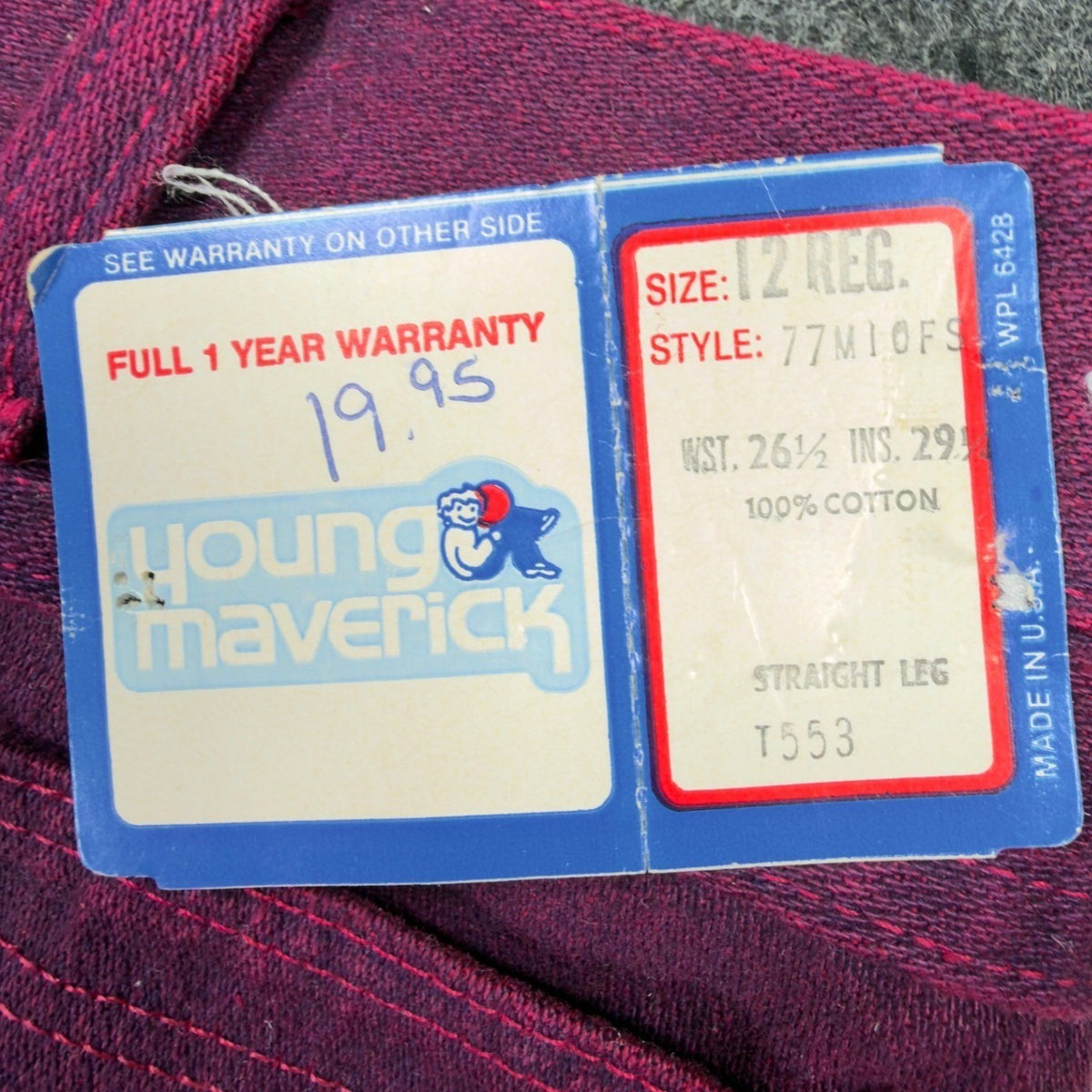Young Maverick Jeans Girls 12 Reg Vintage 80s Pink Denim Straight Leg NWT USA - take2supply