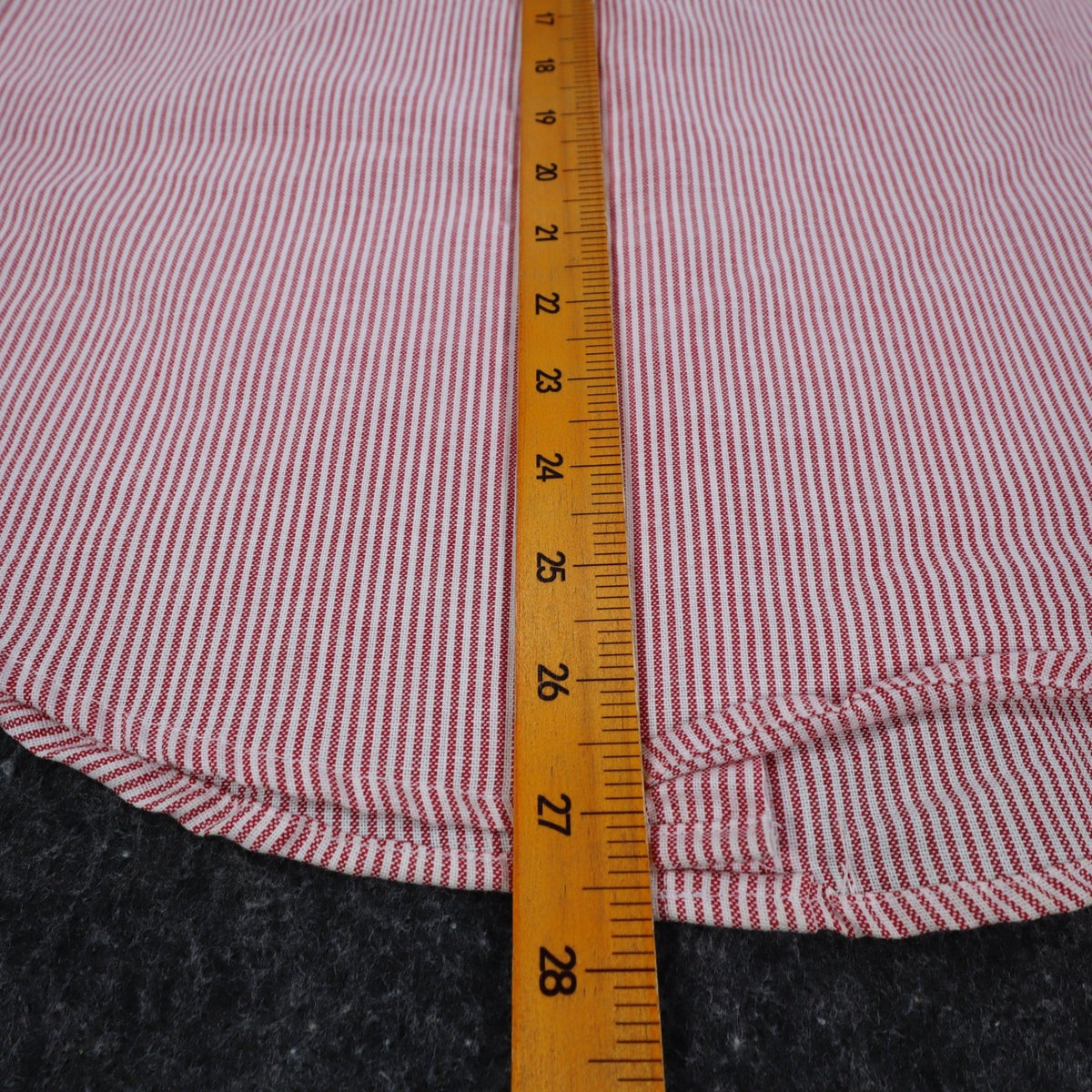 Dee Cee Striped Button Down Shirt Womens 7/8 Vintage Red White Short Sleeve USA - take2supply