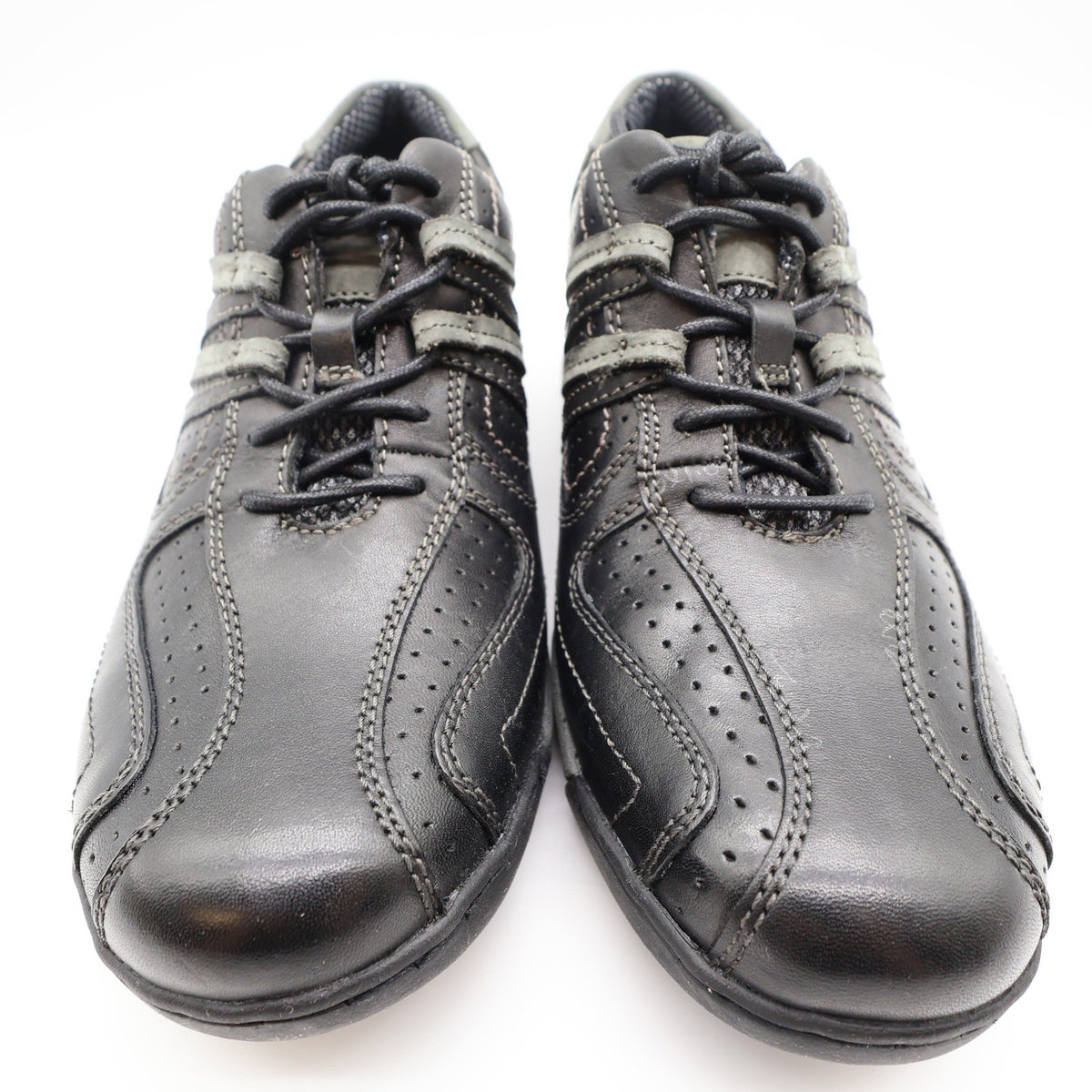 Hush Puppies Integrate Black Leather Walking Shoes Mens 9 Medium H101169 New - take2supply