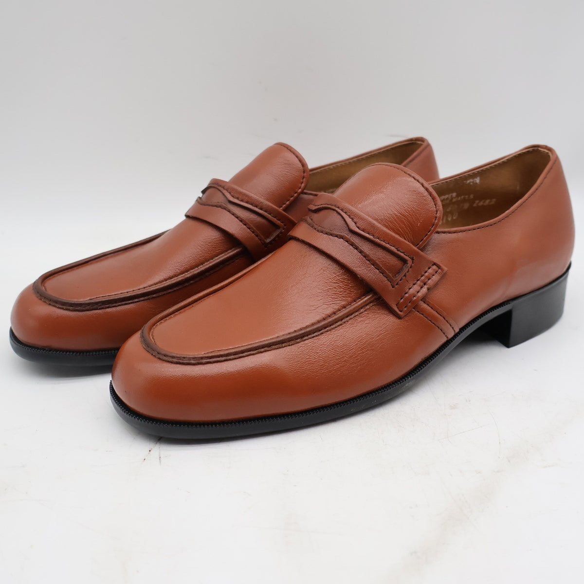 Barclay Penny Loafers Mens 8.5 D Vintage Brown Leather Moc Toe Made in USA - take2supply