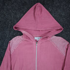 Southern Lady Petite PXL Pink Embellished Hooded Zip Cardigan Sweater NWT - take2supply