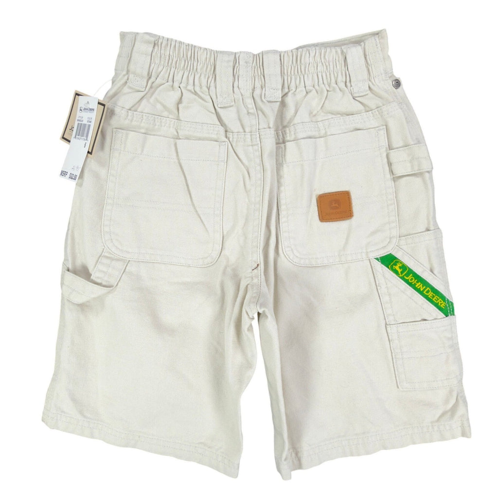 John Deere Y2K Carpenter Shorts Boys 6 Stone Cotton Canvas NWT Deadstock - take2supply