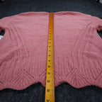 Absolutely Famous Chenille Cable Knit Sweater Womens XL Pink Scalloped AD1350 - take2supply