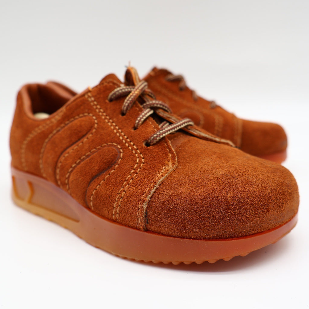 Walker Oxford Sneakers Kids 12 D Vintage 70s Rust Suede Platform Made in USA - take2supply