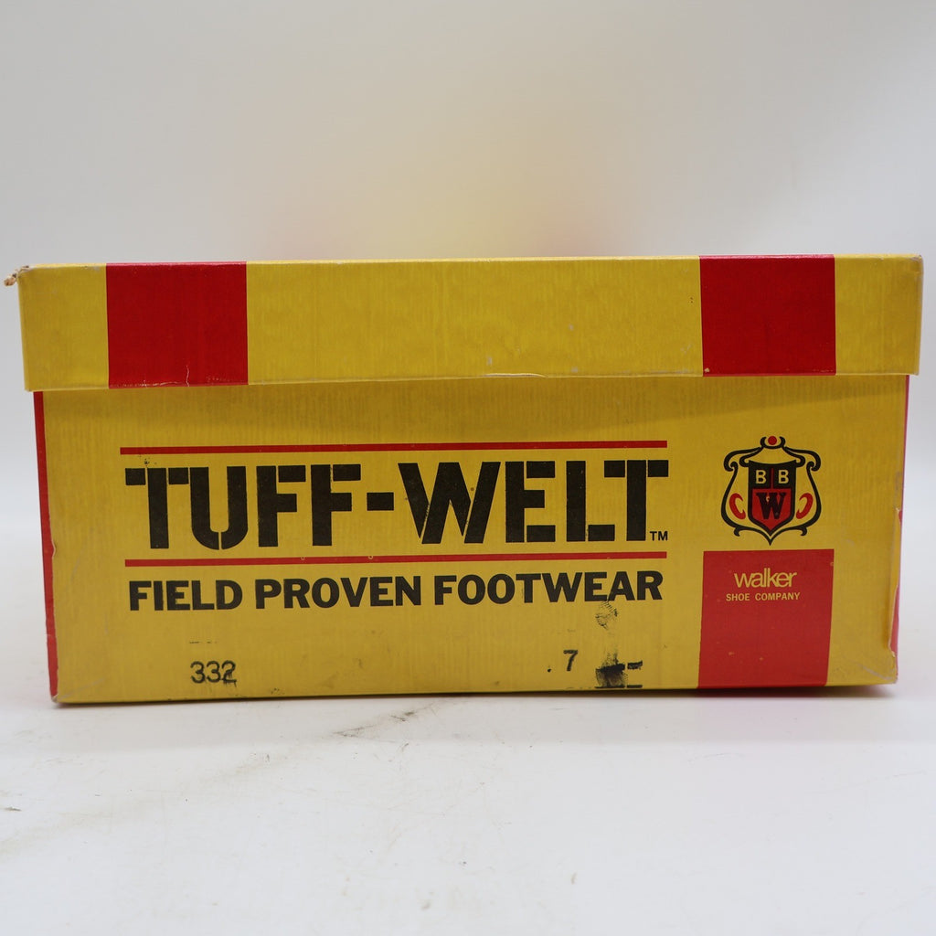 Tuff-Welt Work Boots Mens 7 Vintage Brown Full Grain Leather Moc Toe USA 332 - take2supply