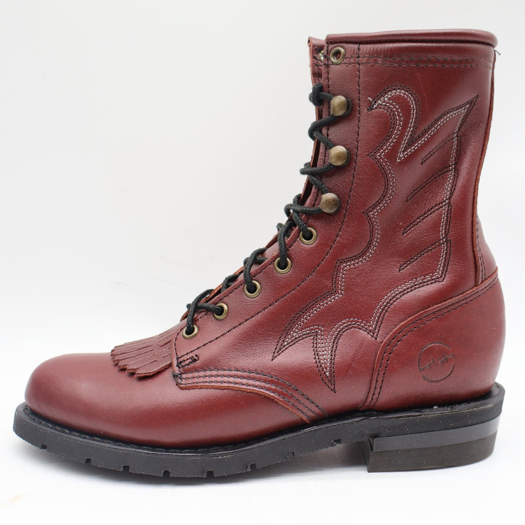 Double-H Boots Packer Boots 7 M Vintage Burgundy Leather Aero-Glide 7 USA 9313 - take2supply