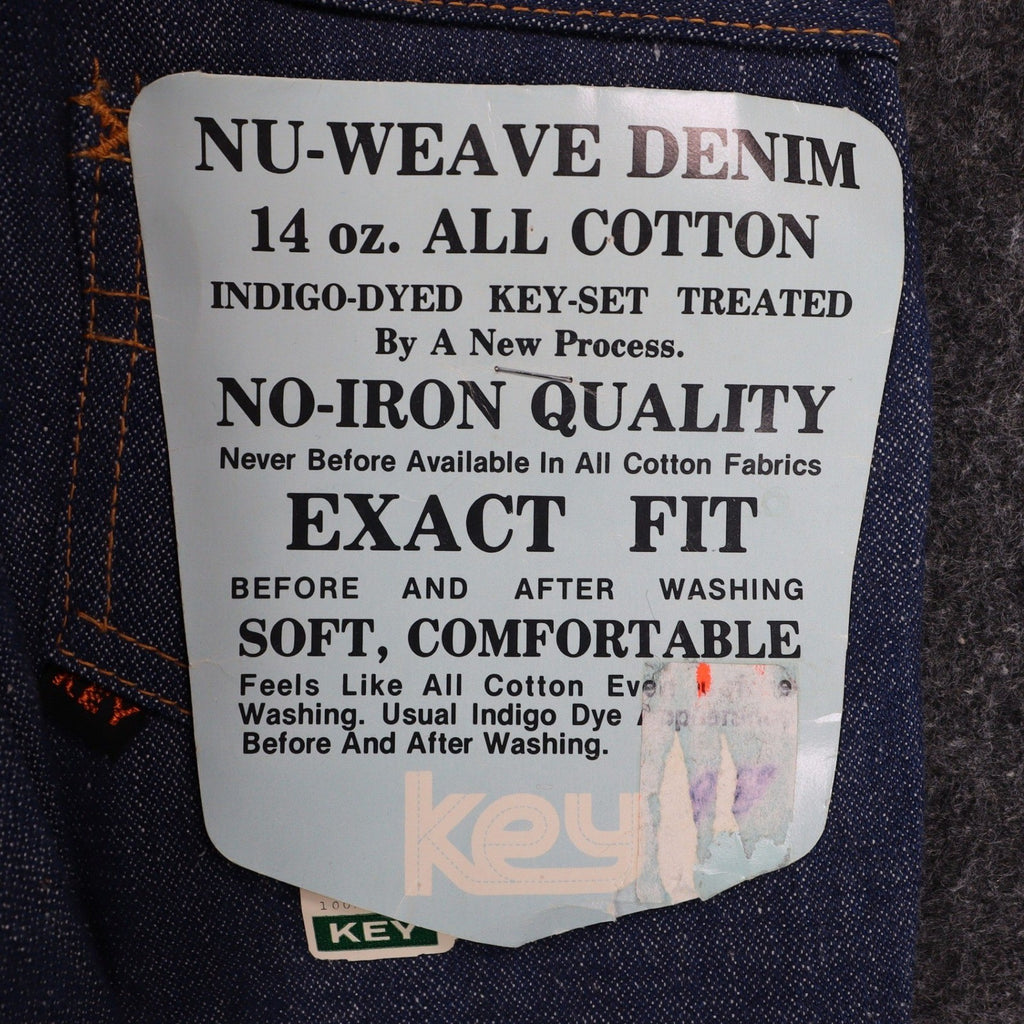 Key Vintage 70s Bell Bottom Jeans Kids 5 Reg Indigo Nu-Weave Denim Deadstock NOS - take2supply