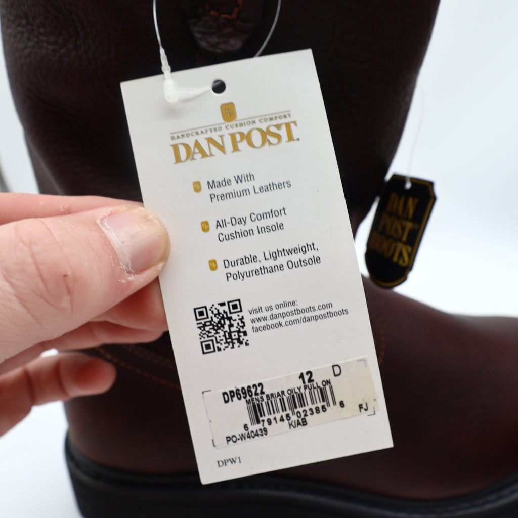 Dan Post Briar Oily Pull On Boots Mens 12D Brown Leather NWT DP69622 - take2supply