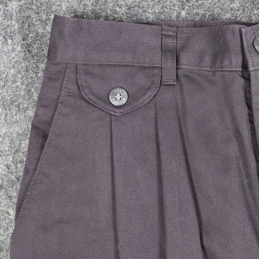 Lee Casuals Pants Womens 8 Short Vintage 90s Purple Cotton Double Pleat Trousers - take2supply