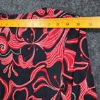 A. Byer Top Womens Small Y2K Red Black Floral Swirl Faux Wrap Twist Front NWT - take2supply