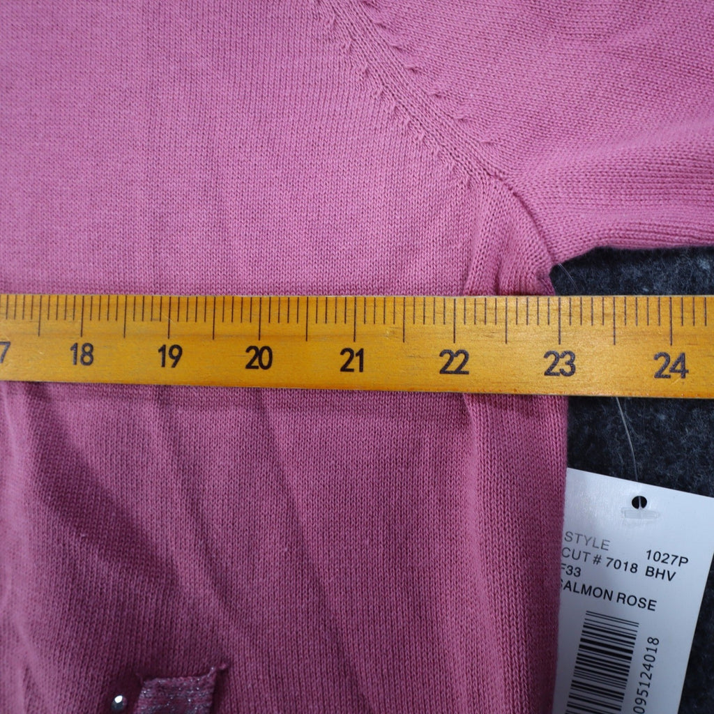 Southern Lady Petite PXL Pink Embellished Hooded Zip Cardigan Sweater NWT - take2supply