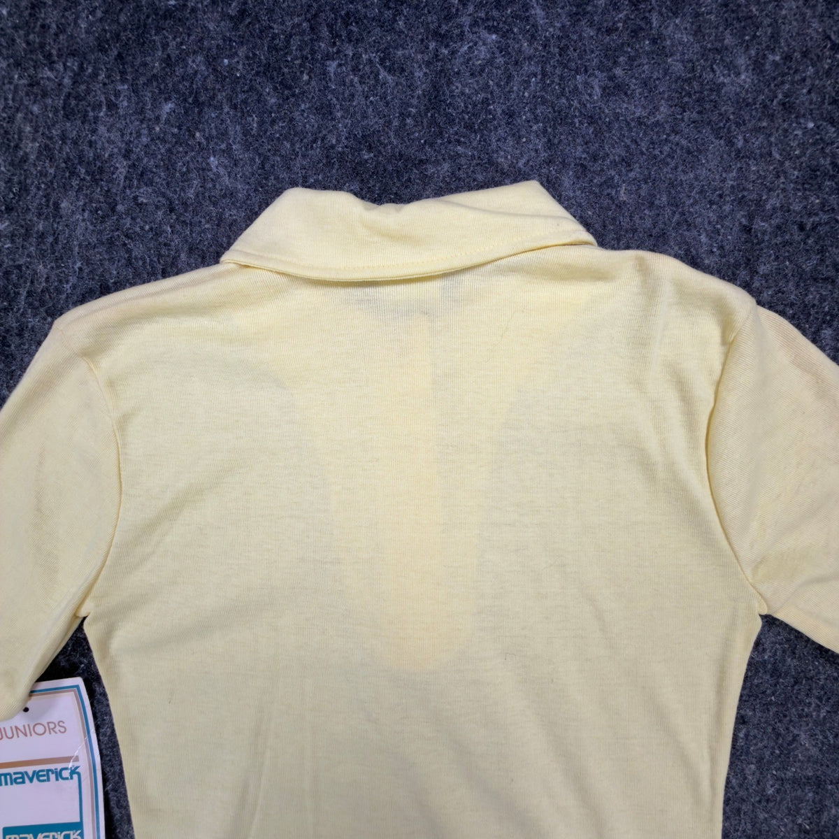 Maverick Vintage 70s Polo Shirt Juniors Small Yellow Cotton Blend NWT Deadstock - take2supply