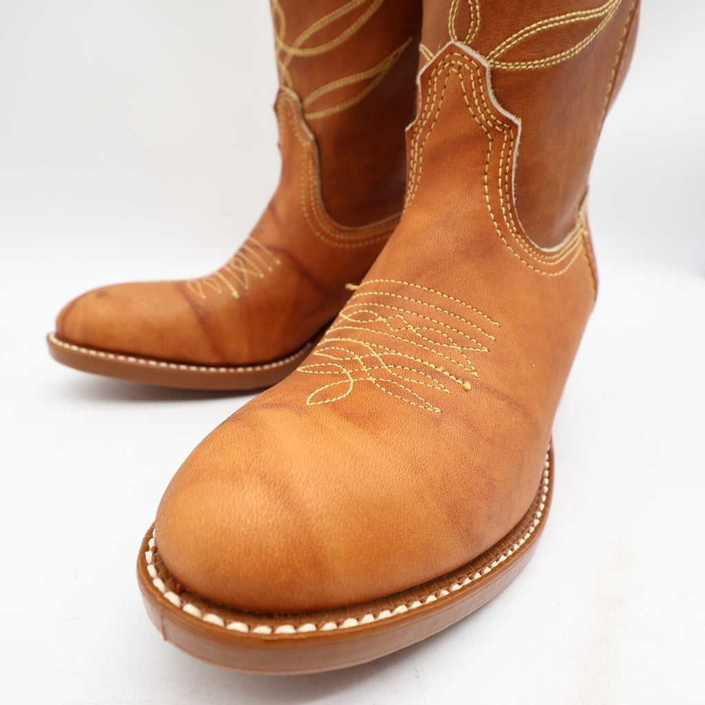 Acme Vintage Cowboy Boots Kids 3.5 D Russet Driftwood Leather New In Box - take2supply