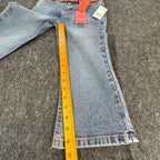 US Polo Assn Y2K Flare Jeans Girls 8 Blue Denim Stretch Belted NWT - take2supply