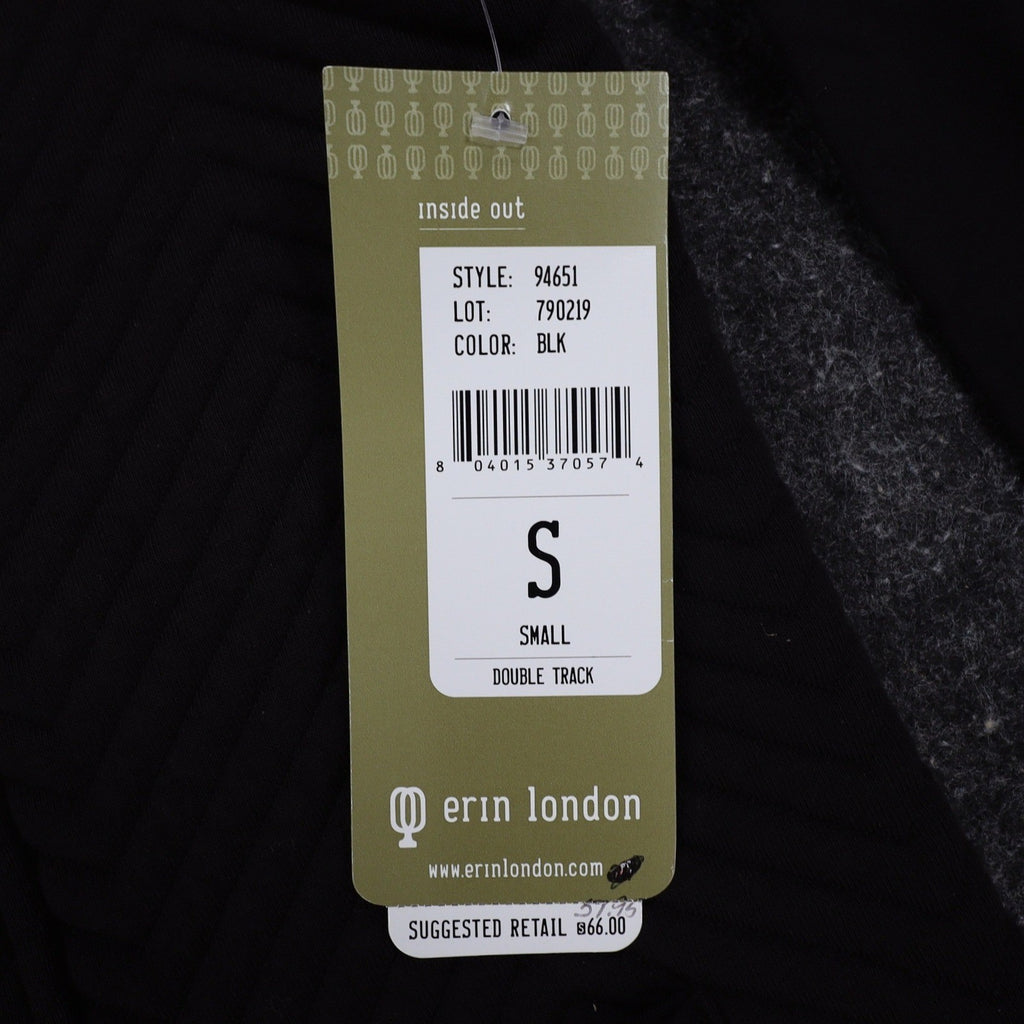 Erin London Quilted Zip Jacket Womens Small Black Chevron Mock Neck Grommet NEW - take2supply