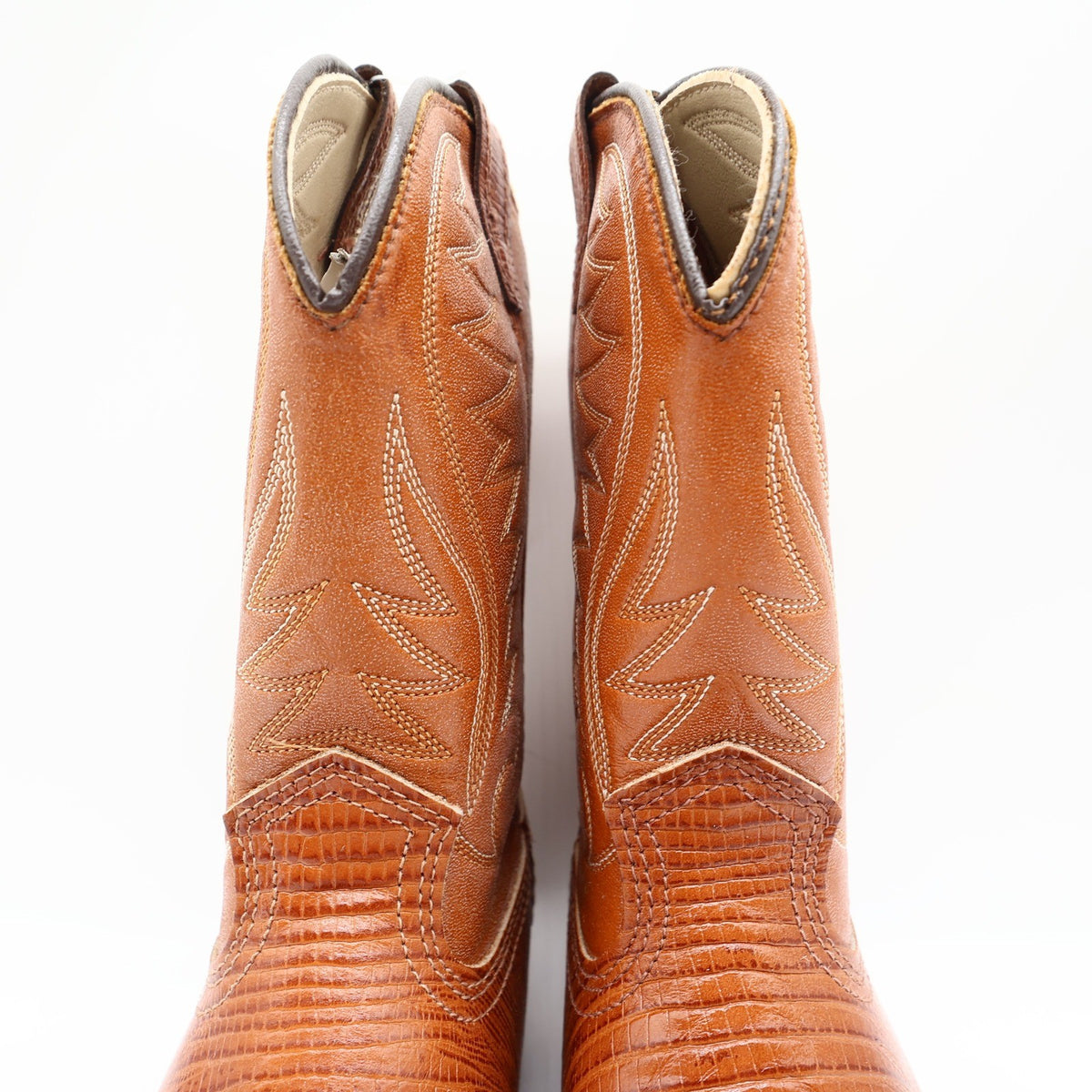 Acme Vintage Western Cowboy Boots Kids 2.5 D Brown Leather Deadstock NWT - take2supply