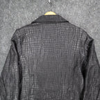 N Touch Zip Up Jacket Womens 14 Black Textured Crinkle Mock Neck New NWT - take2supply