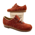 Travlers Lace Up Shoes Womens 5.5 Vintage Rust Brown Suede Gum Wedge Sole NOS - take2supply