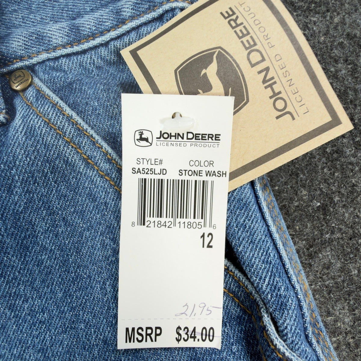 John Deere Y2K Carpenter Denim Shorts Boys 12 Stone Wash Cotton NWT Deadstock - take2supply
