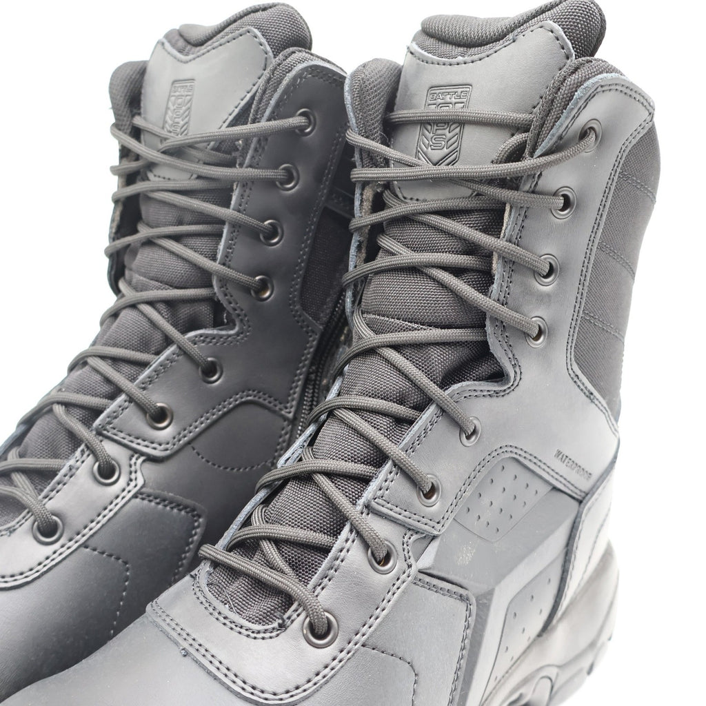 Battle Ops Tactical Boot Mens 10.5 Waterproof Side Zip Black Leather BOPS8001 - take2supply