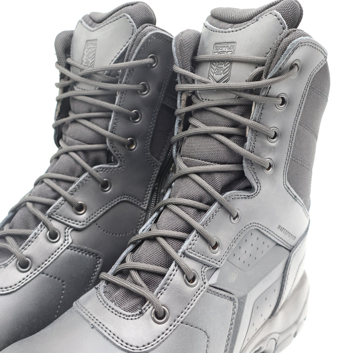Battle Ops Tactical Boot Mens 10.5 Waterproof Side Zip Black Leather BOPS8001 - take2supply