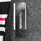 My Michelle geometric-striped tank top with braided black straps, brand hangtag