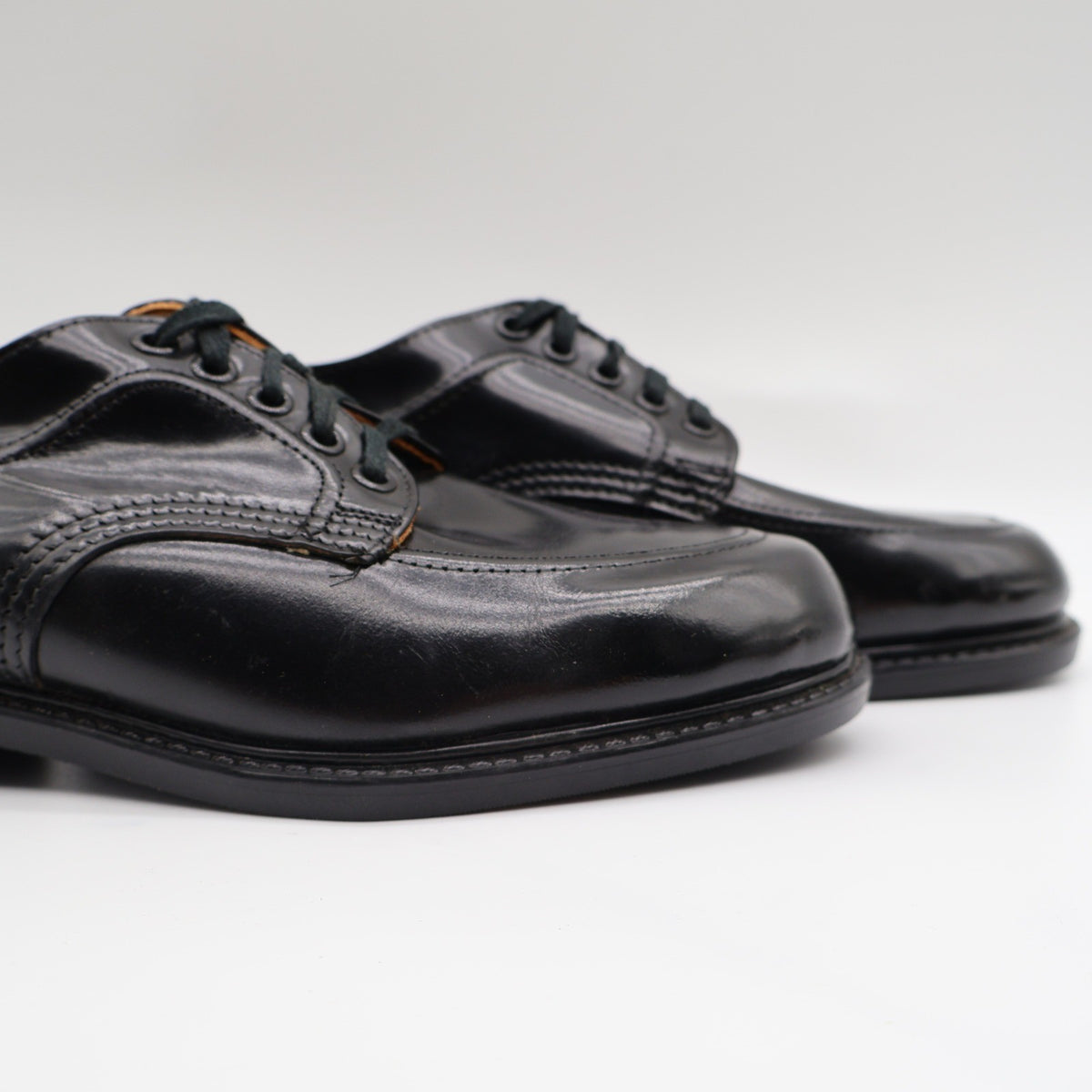 Walker Shoes Vintage Black Leather Oxford Shoes Mens 7.5 Deadstock Uniform Dress - take2supply