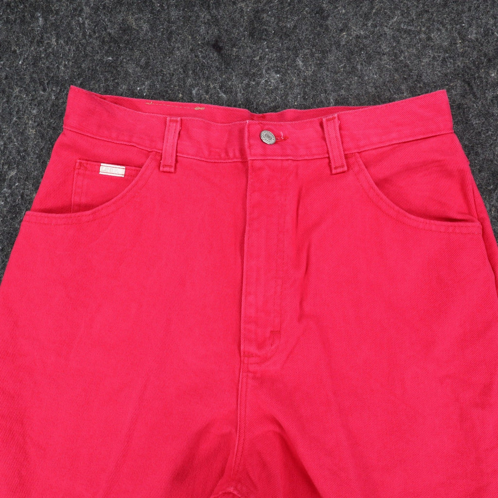 Lee Relaxed Fit Shorts Womens 14 M Vintage 90s Poppy Red Cotton Made in USA NWT - take2supply