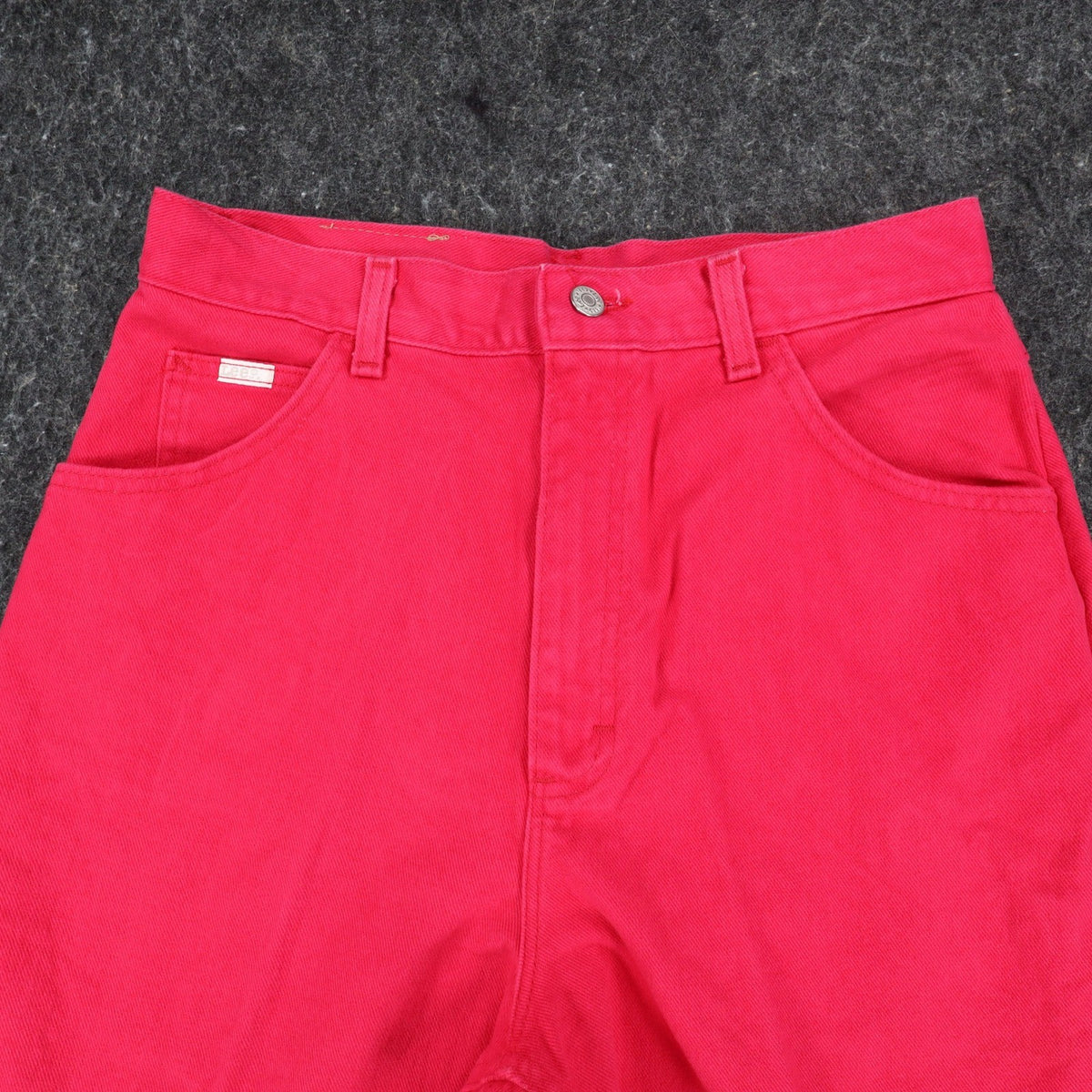 Lee Relaxed Fit Shorts Womens 14 M Vintage 90s Poppy Red Cotton Made in USA NWT - take2supply